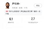 该让位了？萨拉赫本场数据：0过人0射正0对抗成功，评分仅6.1分